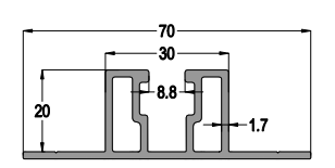 RAIL COURT POUR TOLE TRAPEZ (40CM)