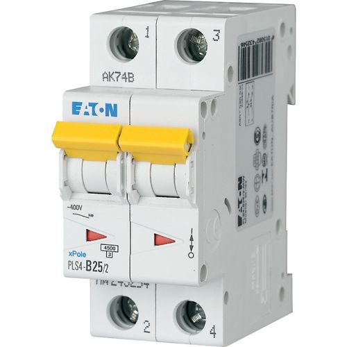 EATON - Disjoncteur PLS4-C25/2-MW , C 25A , 2 poles , 4,5 kA