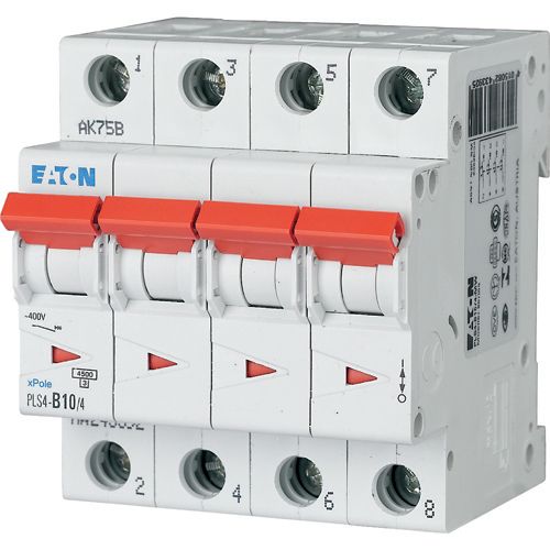 EATON Disjoncteur PLS4-C10/4-MW , C 10A , 4 poles , 4,5 kA