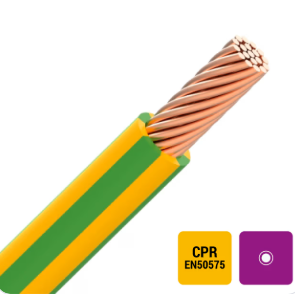 CABLE D'INSTALLATION R 100 VOB H07V-R fil PVC câblé 750V Eca 70° C vert/jaune 6mm² (100M)