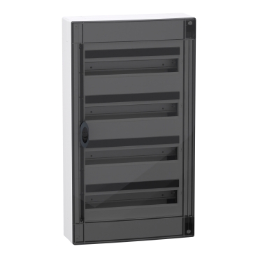 LVSXM418 COFFRET EN SAILLIE - 4 RANGEES - 18M - PORTE TRANSPARENTE - BLANC