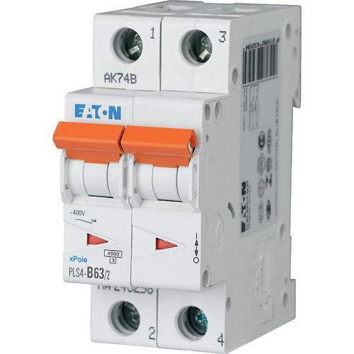 [EATDIS2P63A] EATON Disjoncteur PLS4-C63/2-MW , C 63A , 2 poles , 4,5 kA