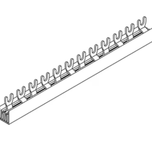 [VBSRAIL2P56MOD] VBS rail 2P 10mm² 56mod fourche L1- L2/N
