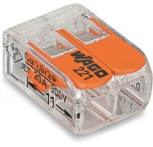 [WAGCOMP2x0,2x4MM] WAGO Borne COMPACT UNIVERSELLE pour tout type de câbles 2 x 0,2-4mm² (S) (M) (100PCS)
