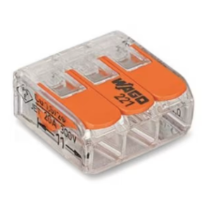 [WAGCOMP3x0,2x4MM] WAGO Borne COMPACT UNIVERSELLE pour tout type de câbles 3 x 0,2-4mm² (S) (M) (50PCS)