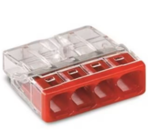 [WAG2,5MMROUGE] WAGO Borne 4x0,5-2,5mm transparant rouge (100PCS)