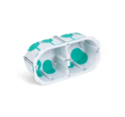[TRADBOIT2] TRADEFORCE Boîte cloison creuse 2 modules, profondeur 50mm, IP40 PP blanc