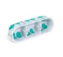 [TRADBOIT3] TRADEFORCE Boîte cloison creuse 3 modules, profondeur 50mm, IP40 PP blanc