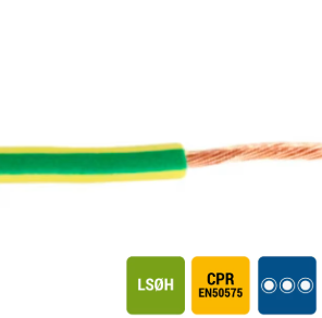 CABLE D'INSTALLATION R 100 H07Z1-R fil LS0H cablé 750V Cca s1d2a1 60°C vert/jaune 6mm² (100M)