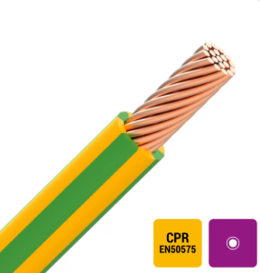 CABLE D'INSTALLATION R 50 VOB H07V-R fil PVC câblé 750V Eca 70° C vert/jaune 16mm² (50M)