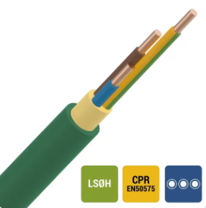 [CABXGB3G1,5] CABLE D'INSTALLATION R 100 XGB câble d'installation XLPE/LS0H 1kV Cca s1d2a1 vert 3G1,5mm² (100M)